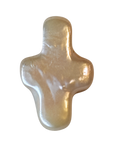 Silver Fresh Water Pearl Cross charm, natural transparent product image