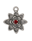 Silver July birth flower charm transparent full edit