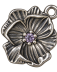 June silver birth flower charm, large transparent image