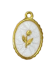 White FRAMED TULIP FLOWER Charm, natural transparent product image