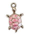 Silver Pink Turtle charm