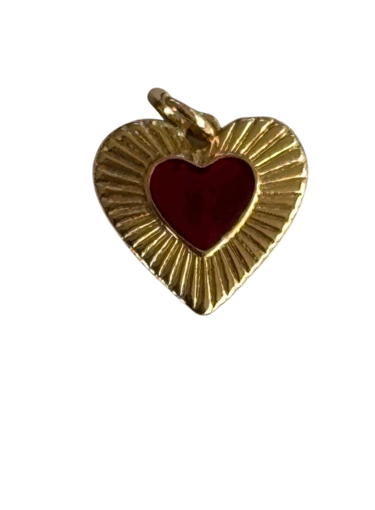Red Center Heart Charm