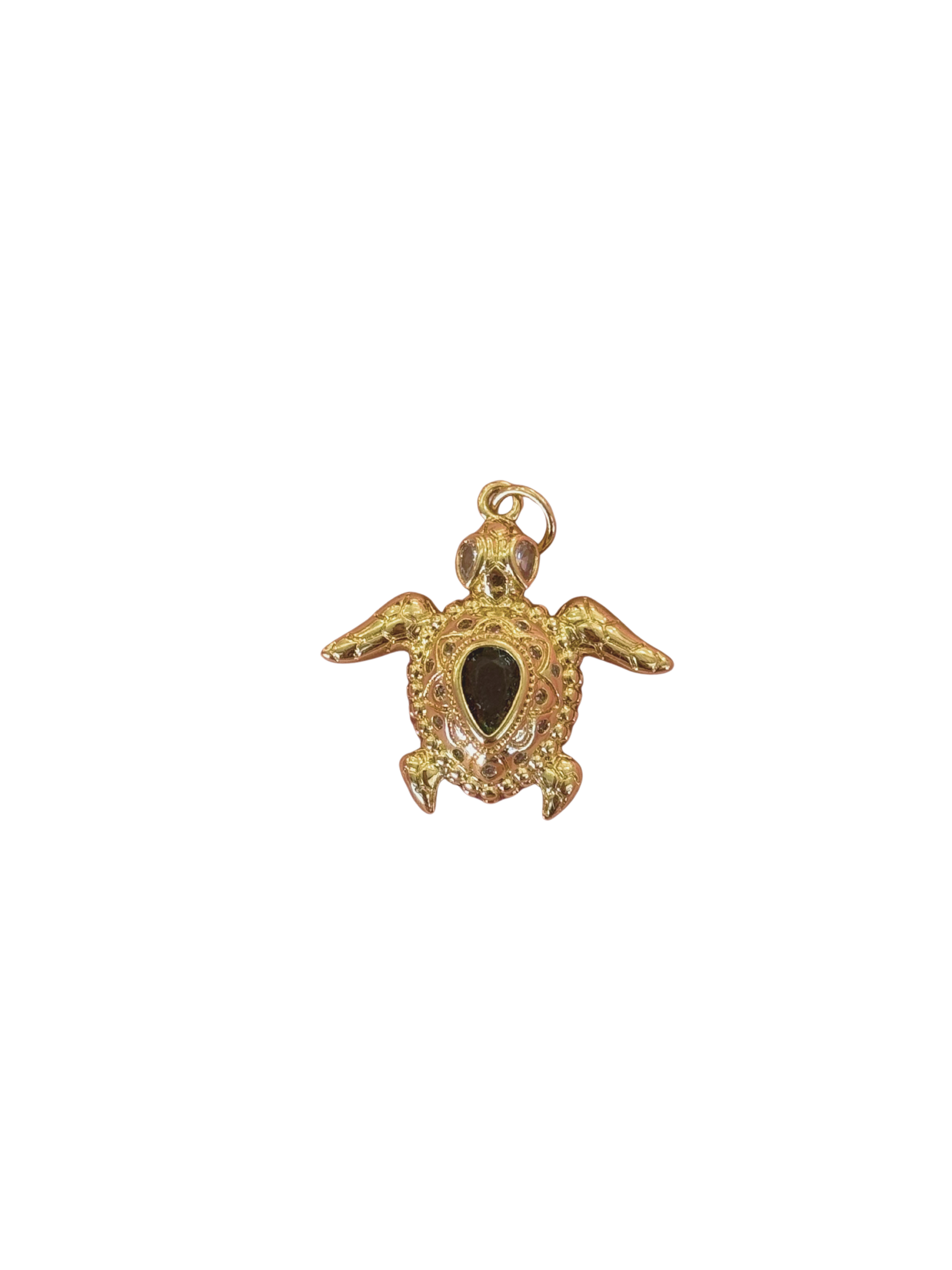 Green Heart Turtle Charm