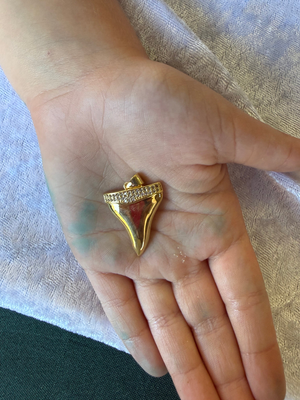 Diamond Shark tooth charm