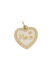 White Mama Heart Charm