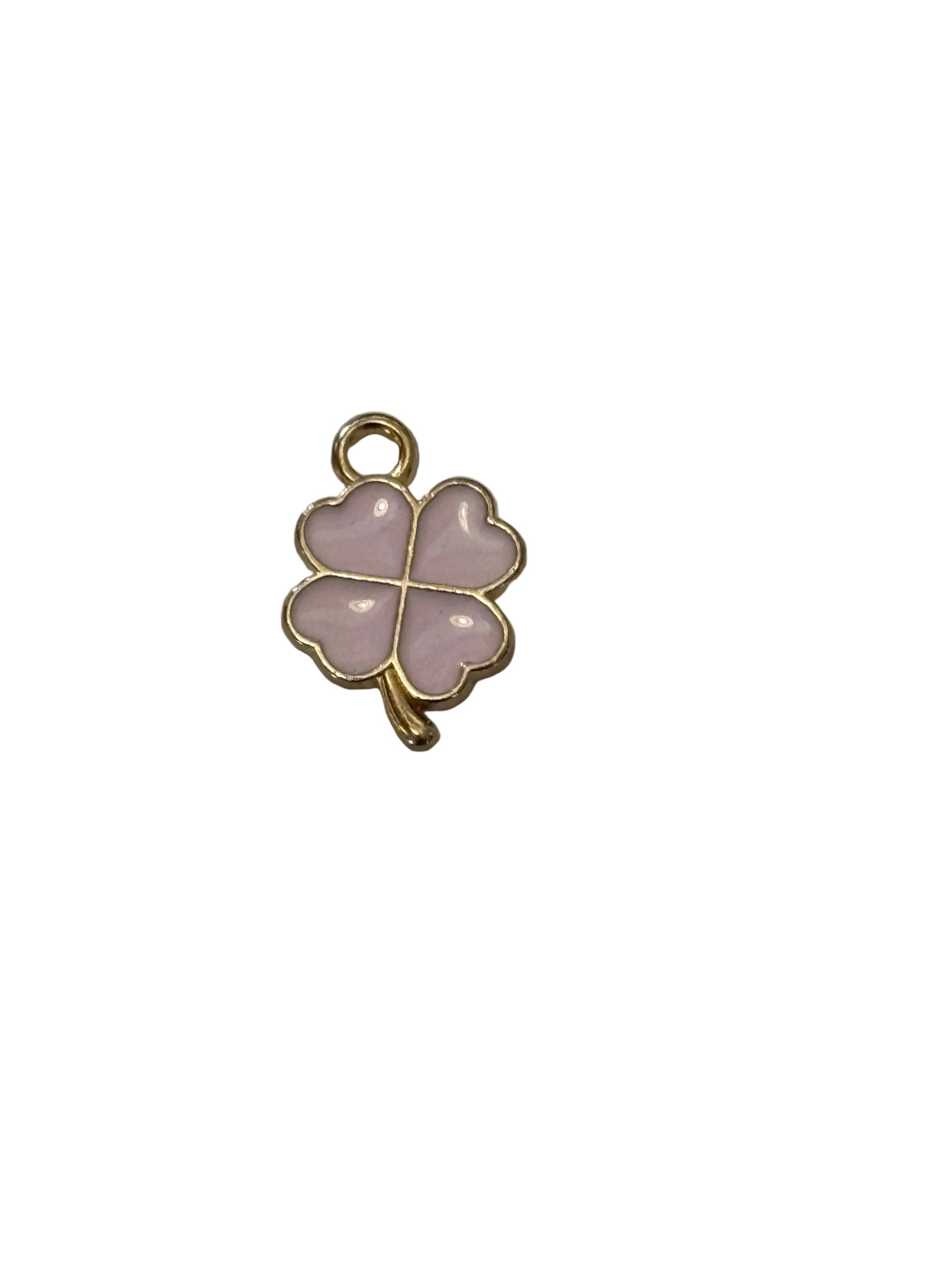 Pink Four Leaf Clover Charm