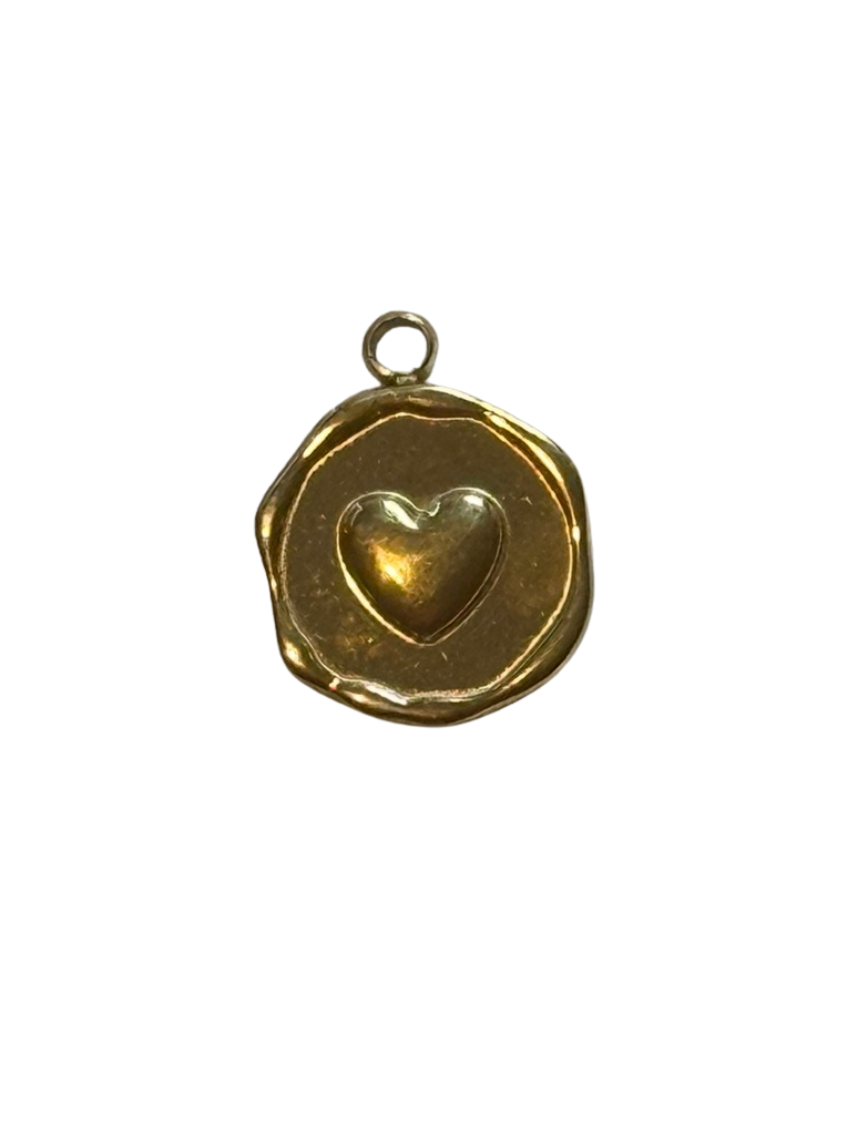 SMALL GOLD CIRCLE HEART Charm