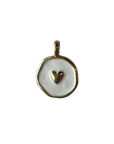 PVD Good Plated Stainless Steel White Circle Heart Charm