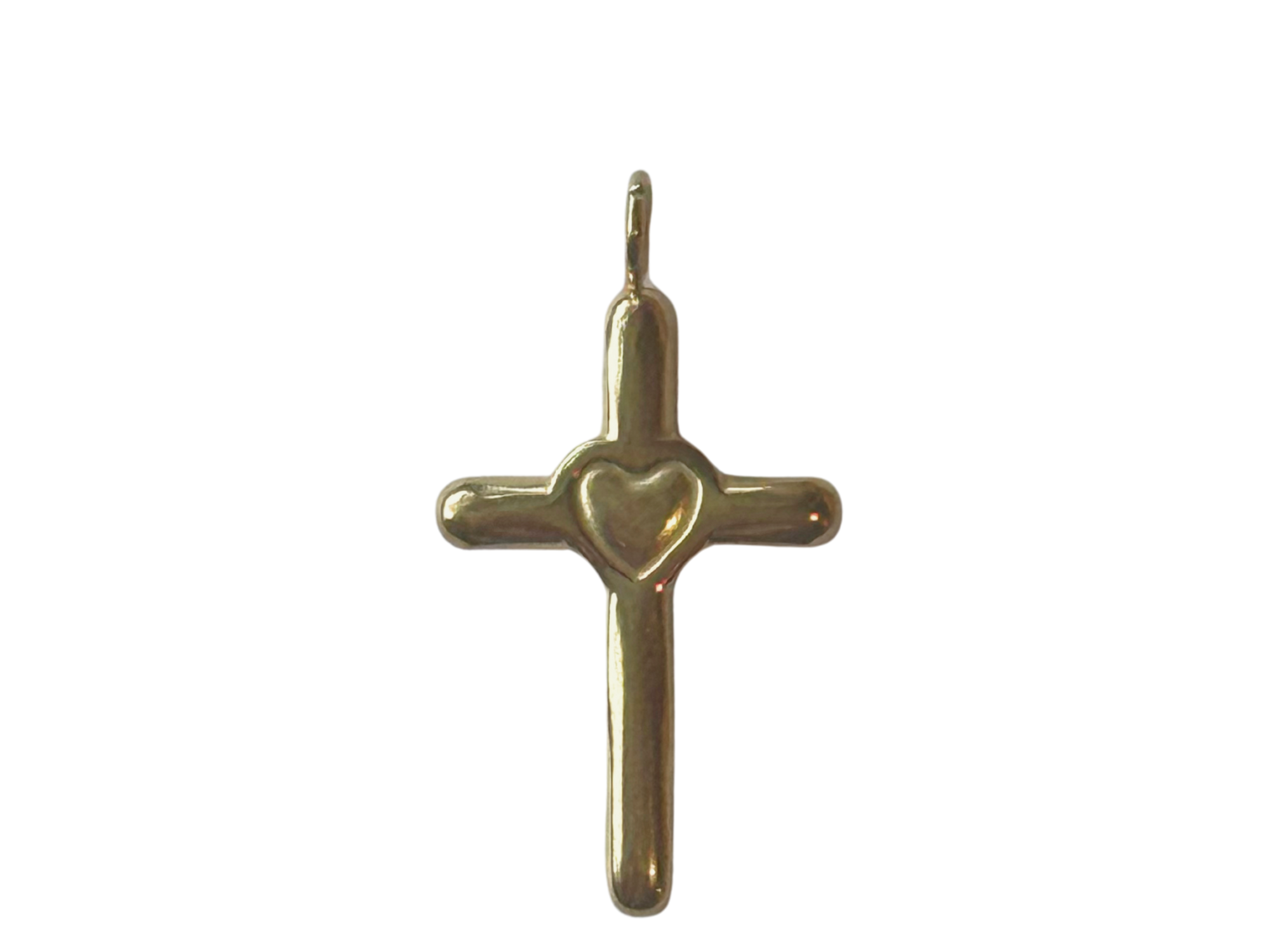 PVD Gold Plated Stainless Steel Love On The Cross Charm