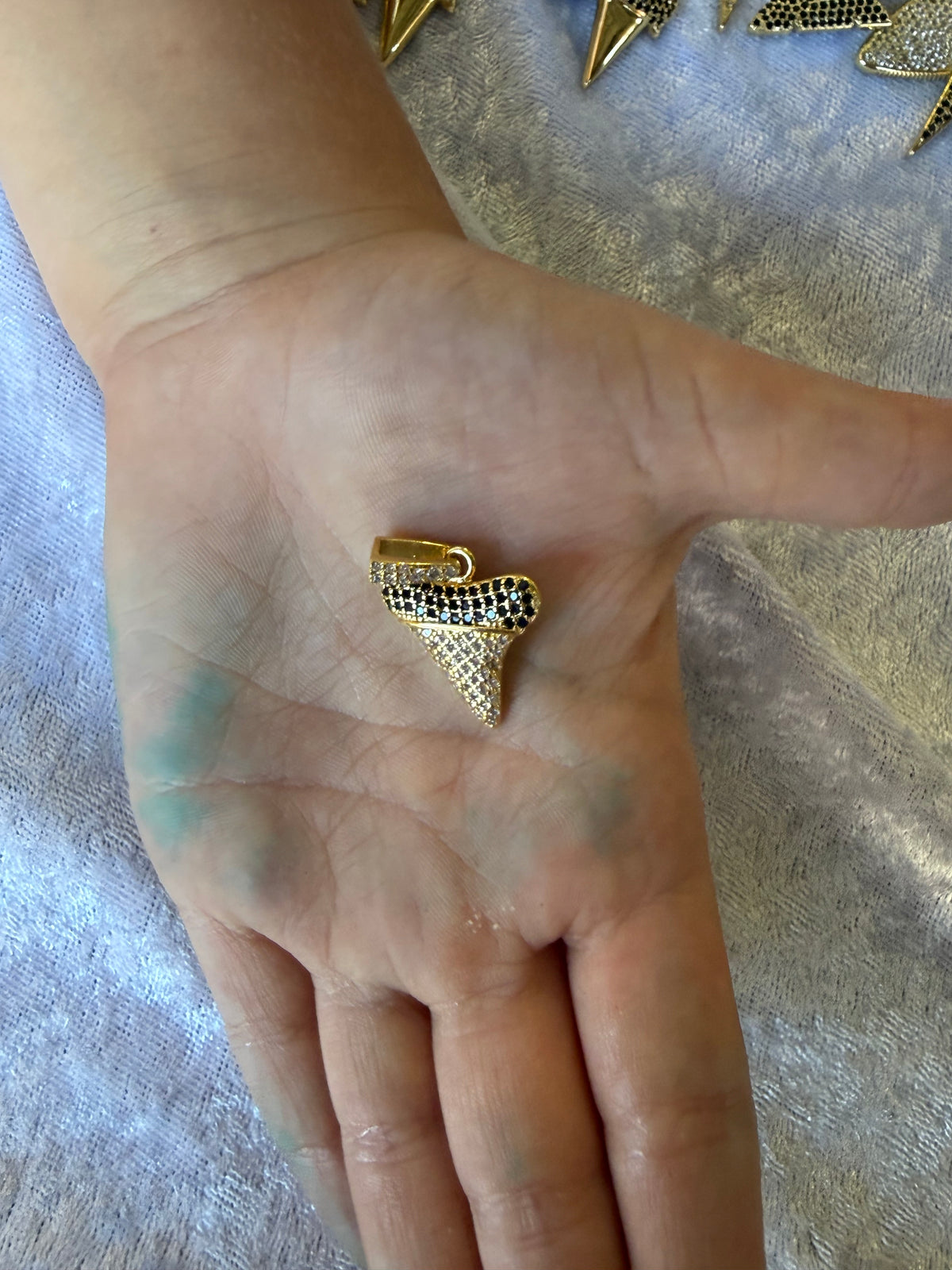 Diamond Shark tooth charm