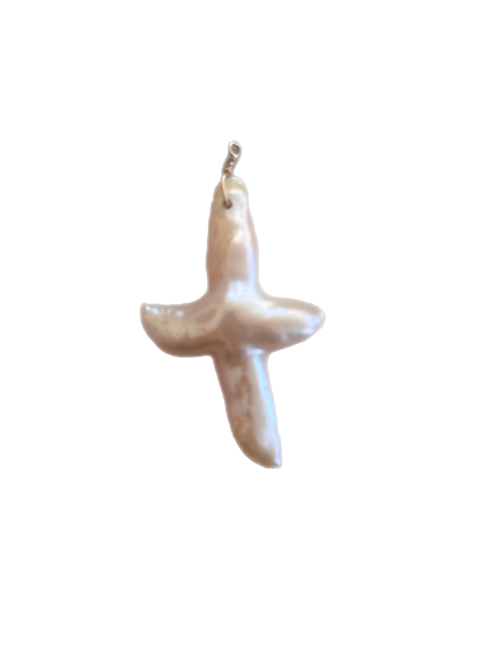 Queen Fresh Water Pearl Cross charm