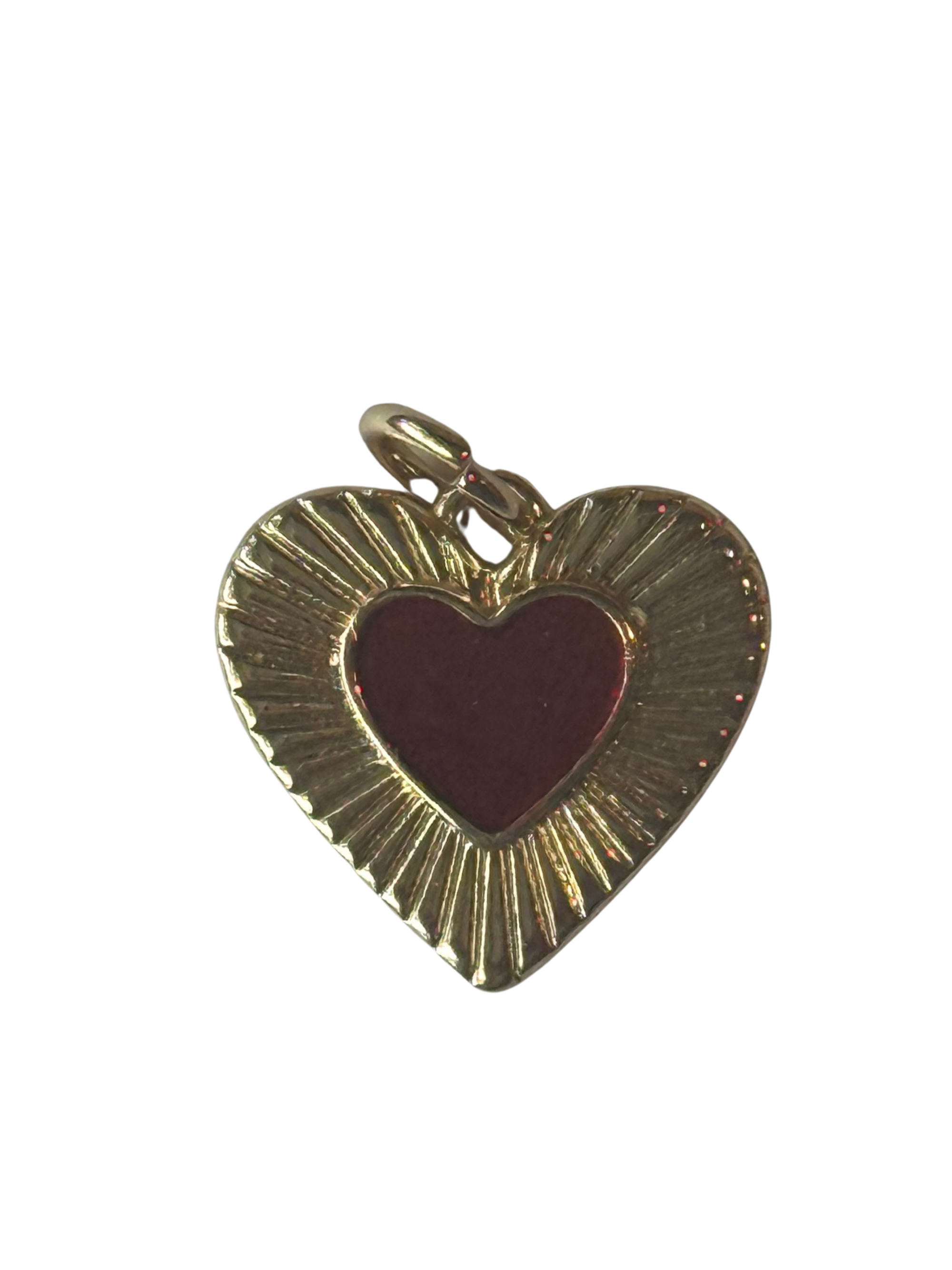 Dark pink centered heart Charm