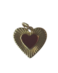 Dark pink centered heart Charm