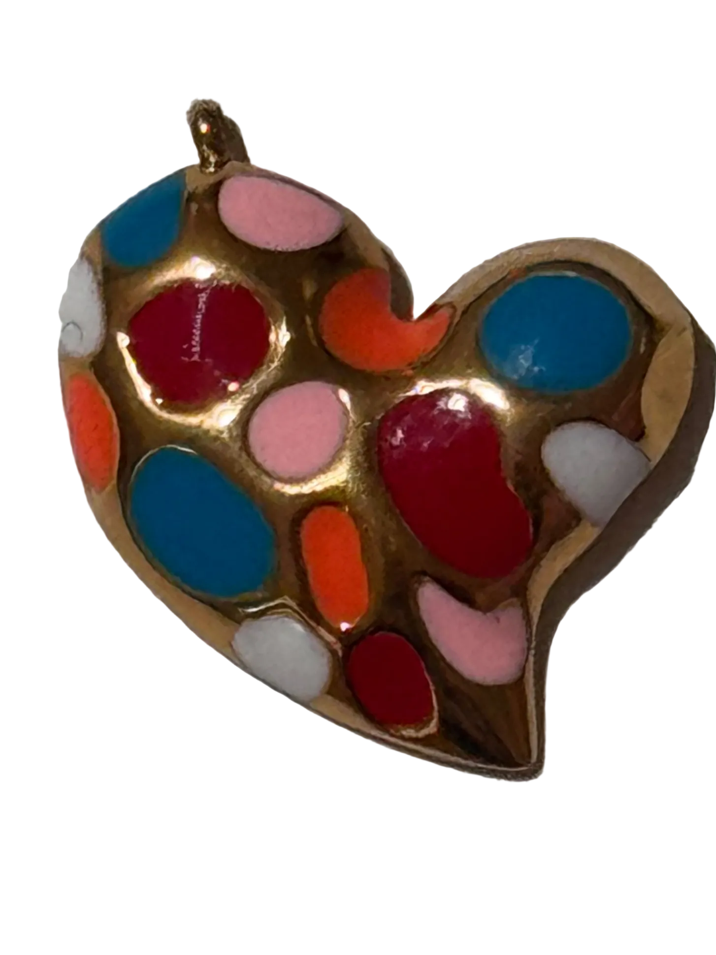 Colorful dot heart Charm