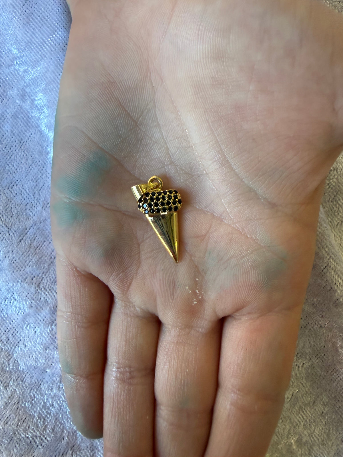 Diamond Shark tooth charm
