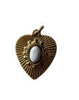 PVD Good Plated Stainless Steel White center Heart Charm