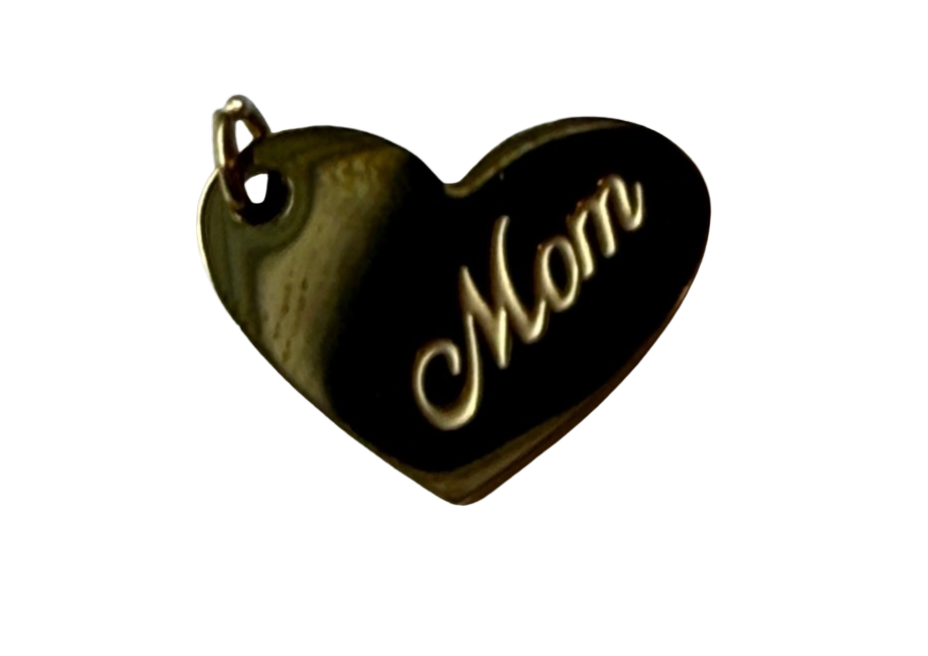PVD Gold Plated Stainless Steel Mom Heart Charm