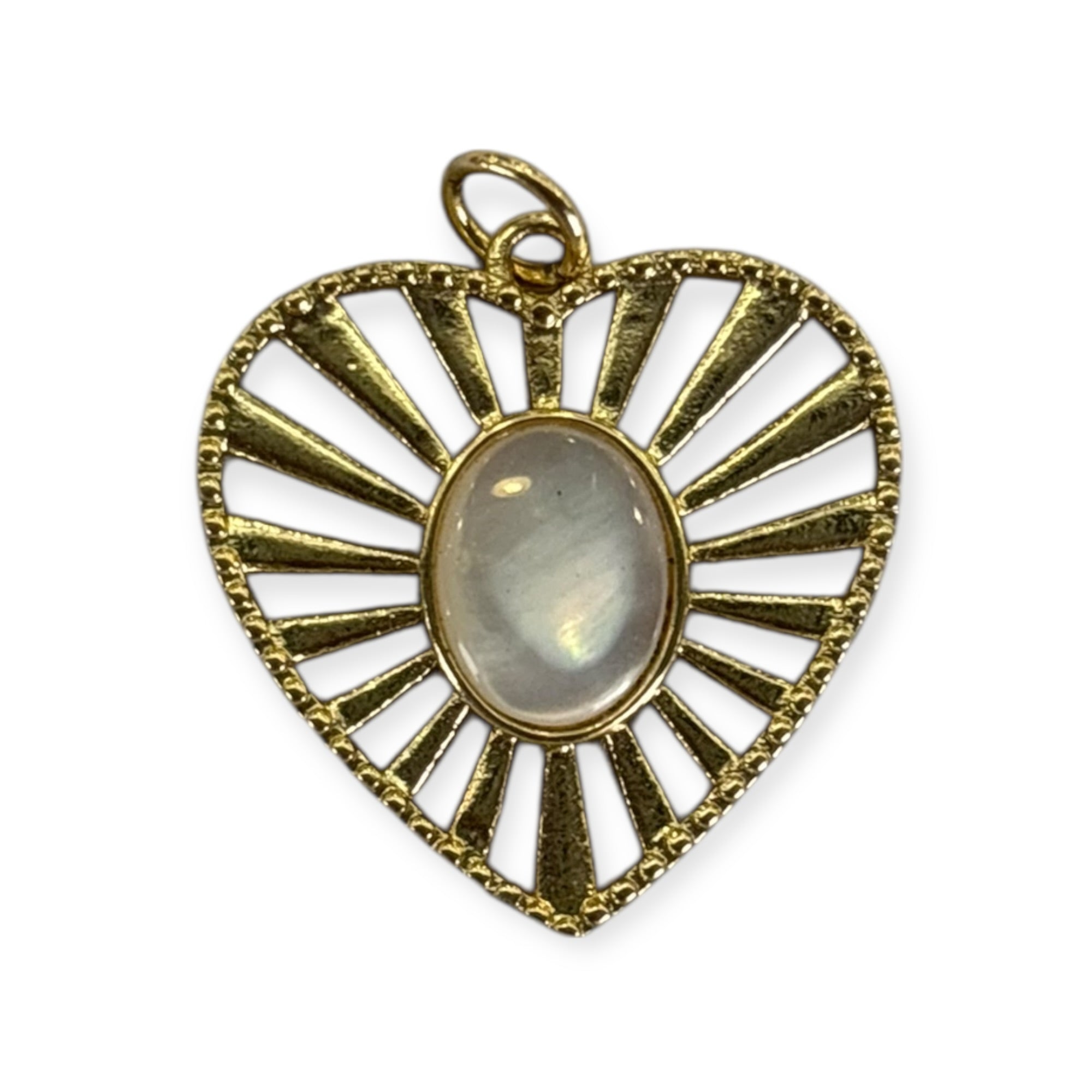Mother of Pearl centered Heart charm