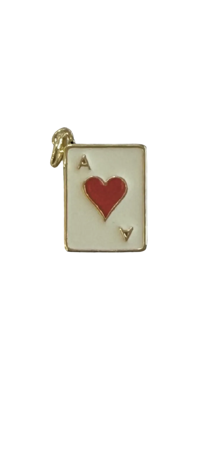 Ace of Hearts/diamonds card charm
