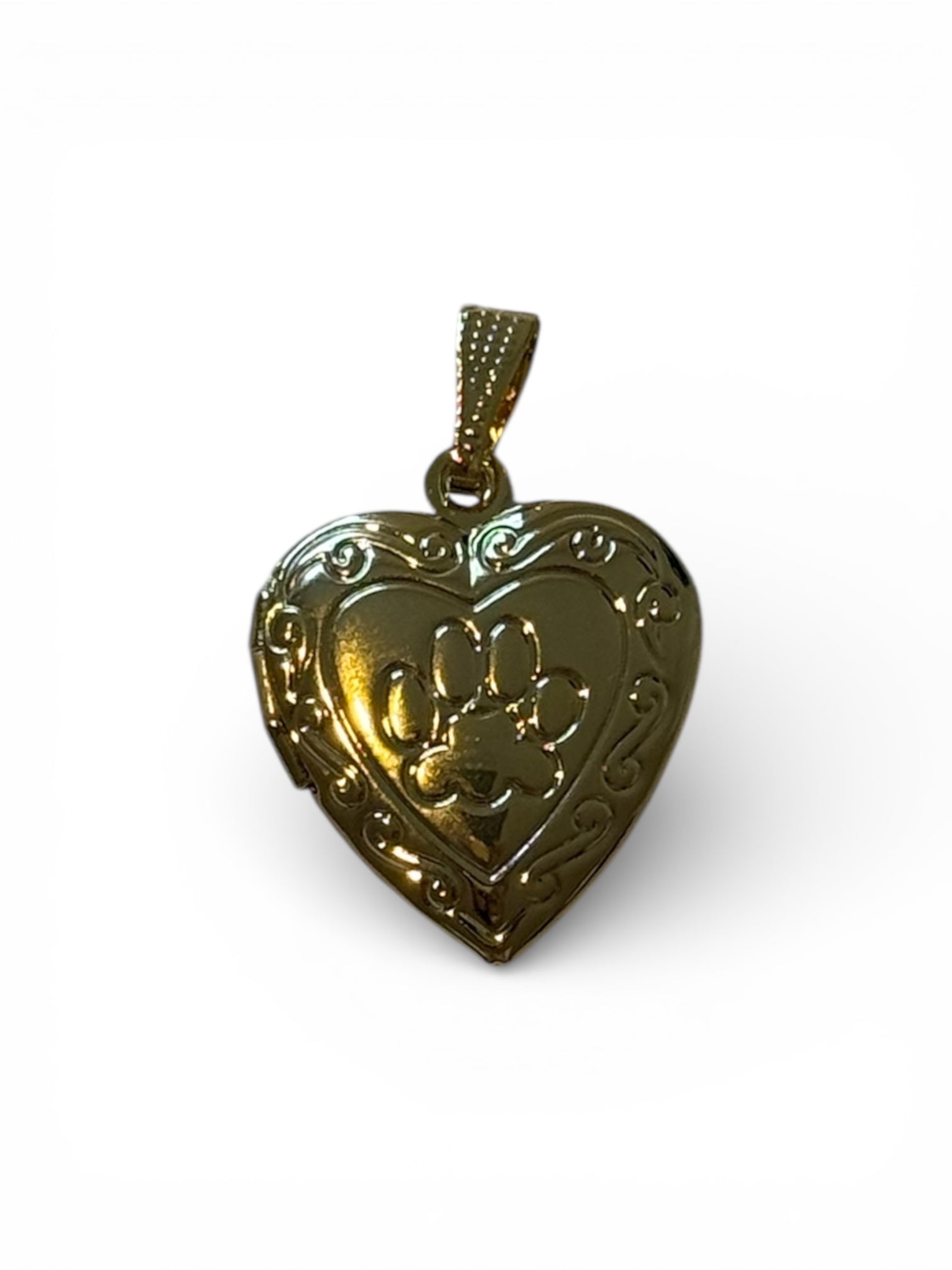 Paw heart locket charm