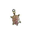 Silver Pink Turtle charm
