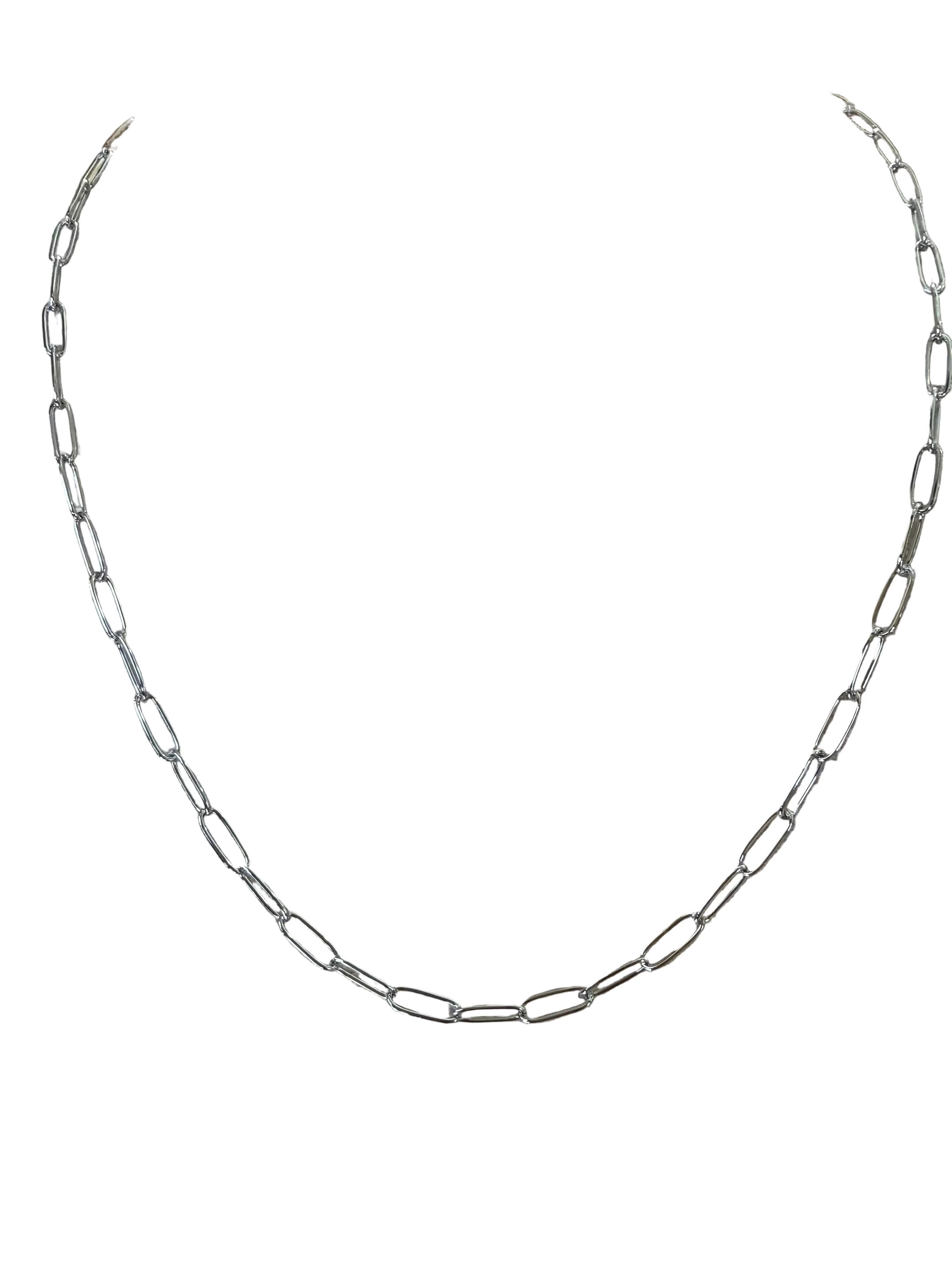 Stainless steel Silver Paperclip Necklace
