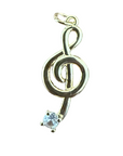 Treble with diamond musical note Charm