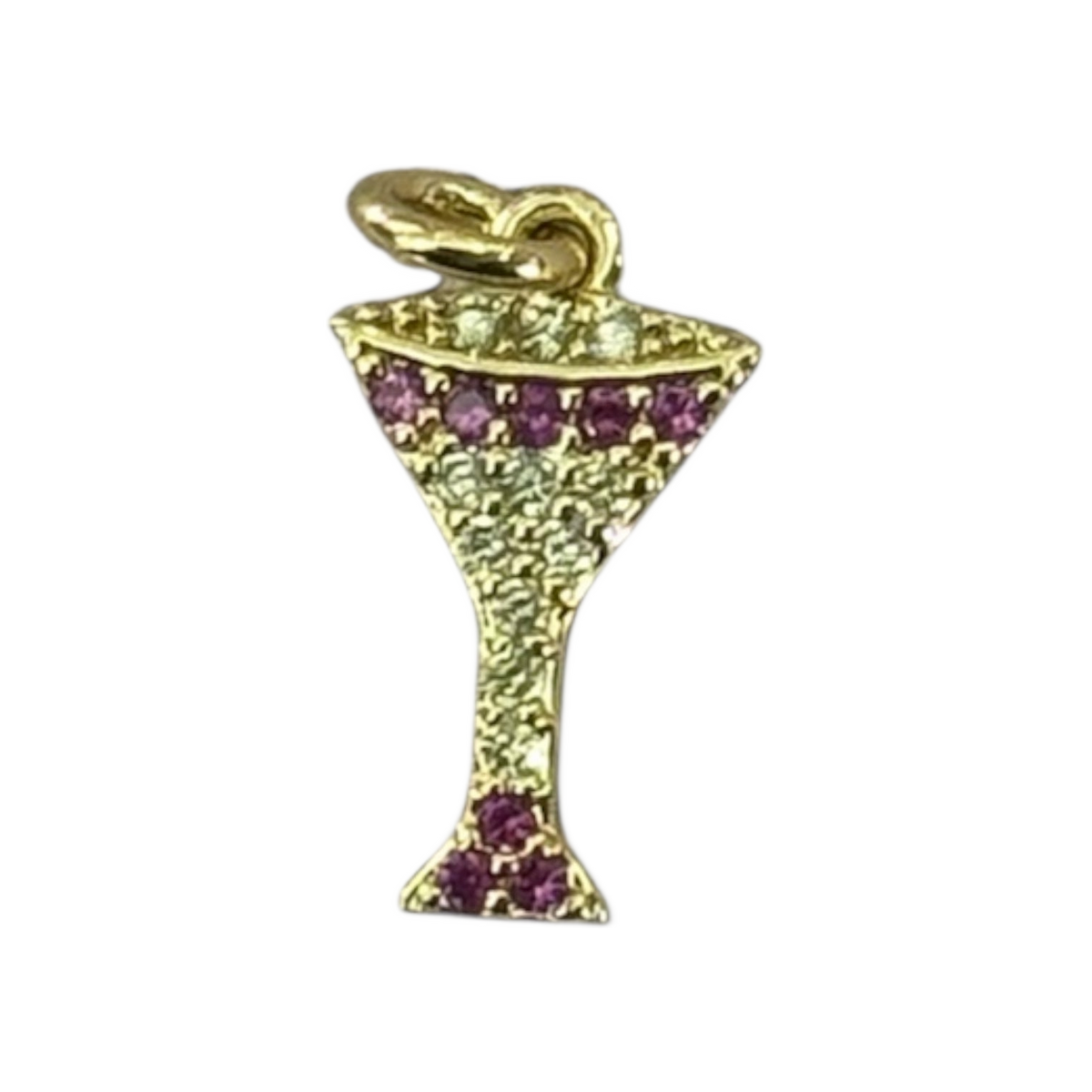 coastal cosmopolitan glass charm on transparent background
