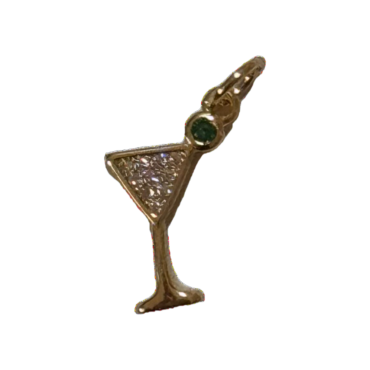 coastal mini olive martini charm on transparent background