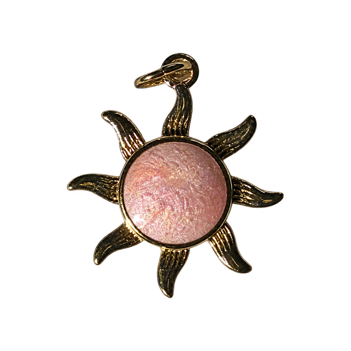 coastal pink sun charm on transparent background