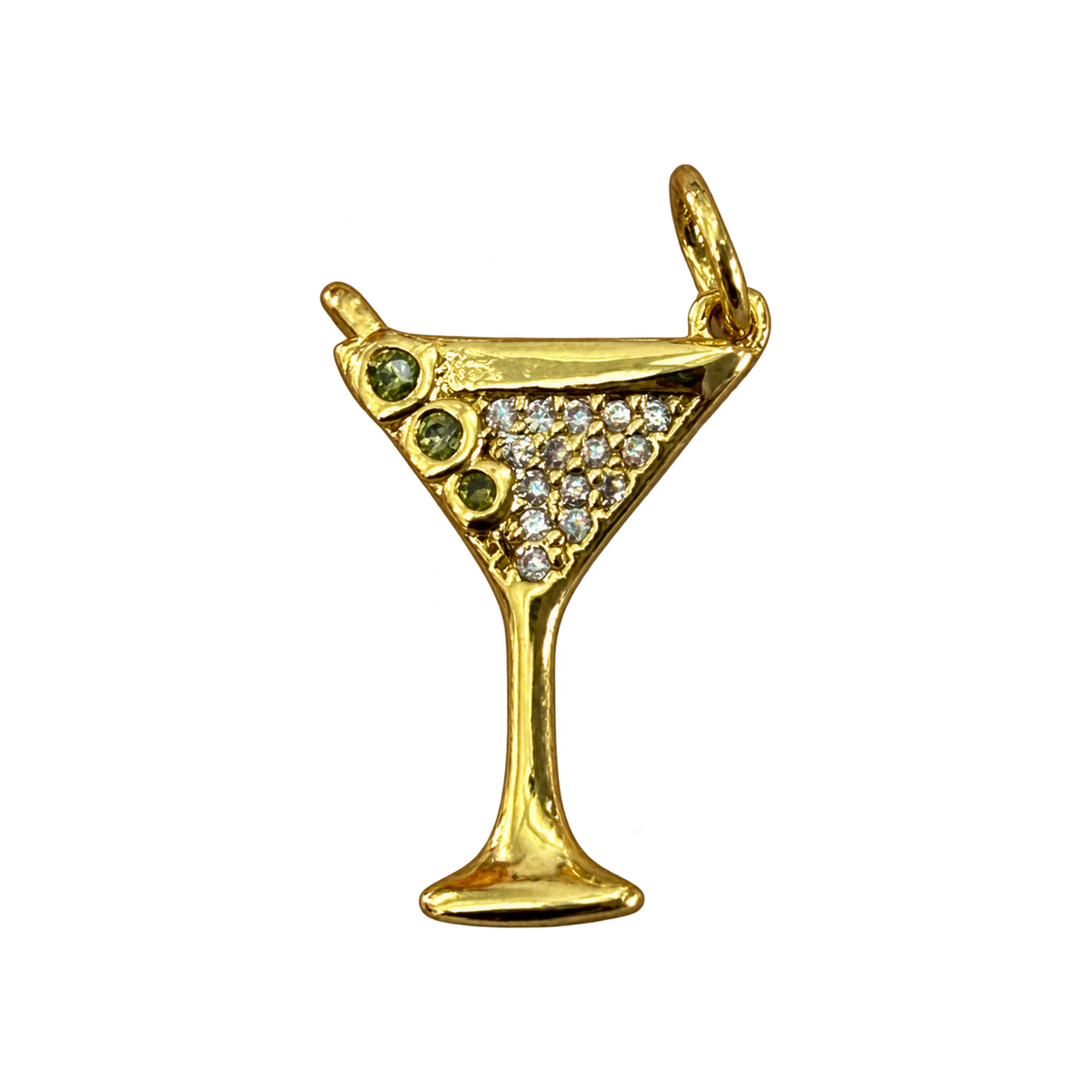 coastal tall triple martini charm on transparent background