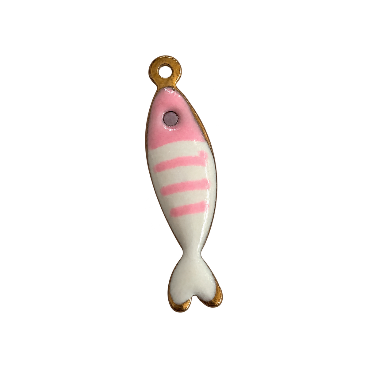 coastal tiny multicolored fish charm on transparent background