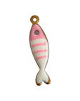 coastal tiny multicolored fish charm on transparent background