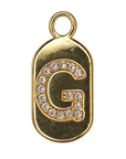 Gold diamond encrusted letter G tag