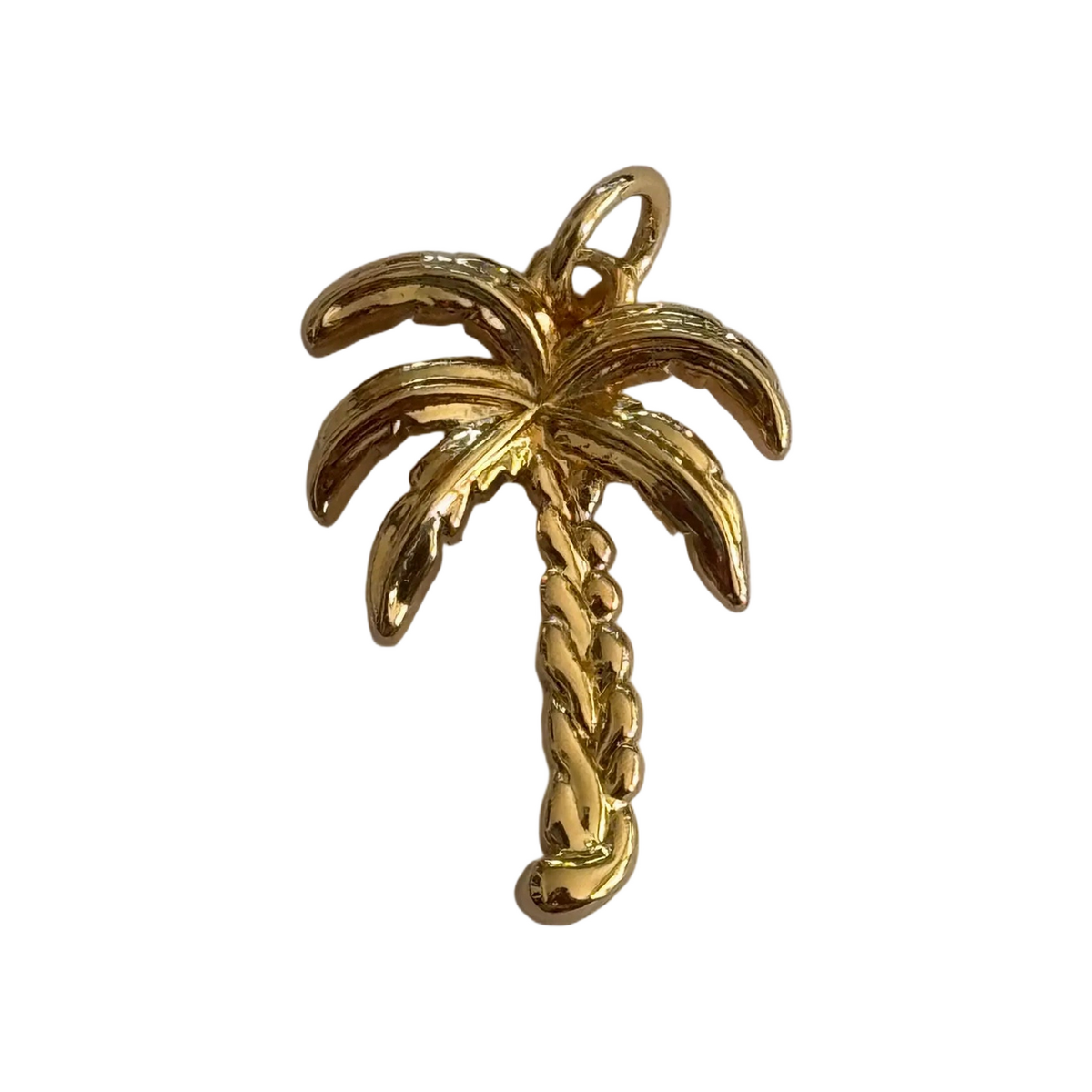 gold filled charleston palm charm on transparent background