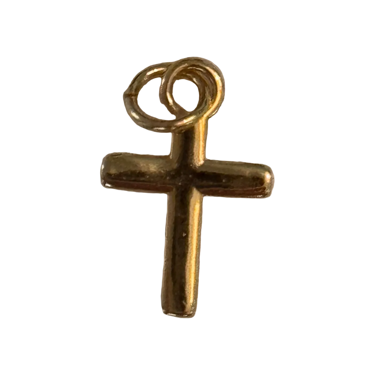 gold filled cross charm on transparent background