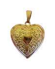 gold filled locket heart charm on transparent background