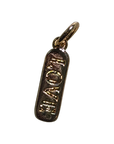 gold filled love pill charm on transparent background