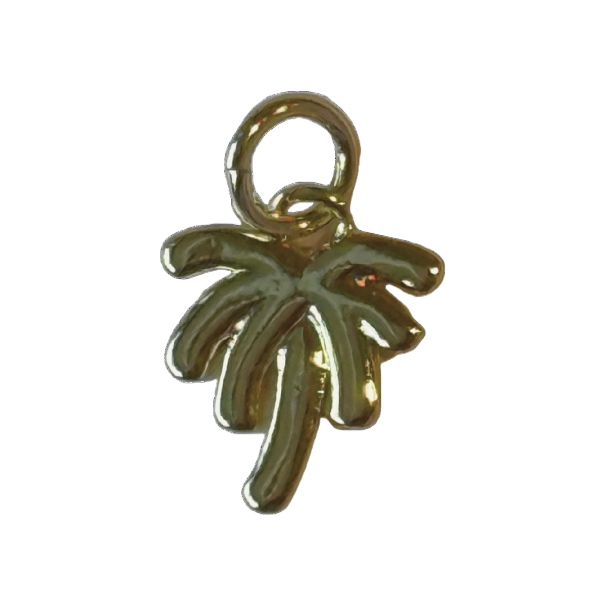 gold filled palmetto tree charm on transparent background