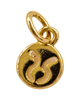 Mini gold zodiac sign charm transparent cutout