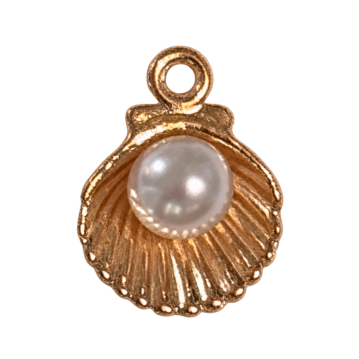 Pear scallop Shell charm, natural transparent charm image