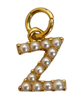 Pearl letter Z charm on transparent background