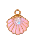Pink Pearl scallop shell charm, natural transparent charm image