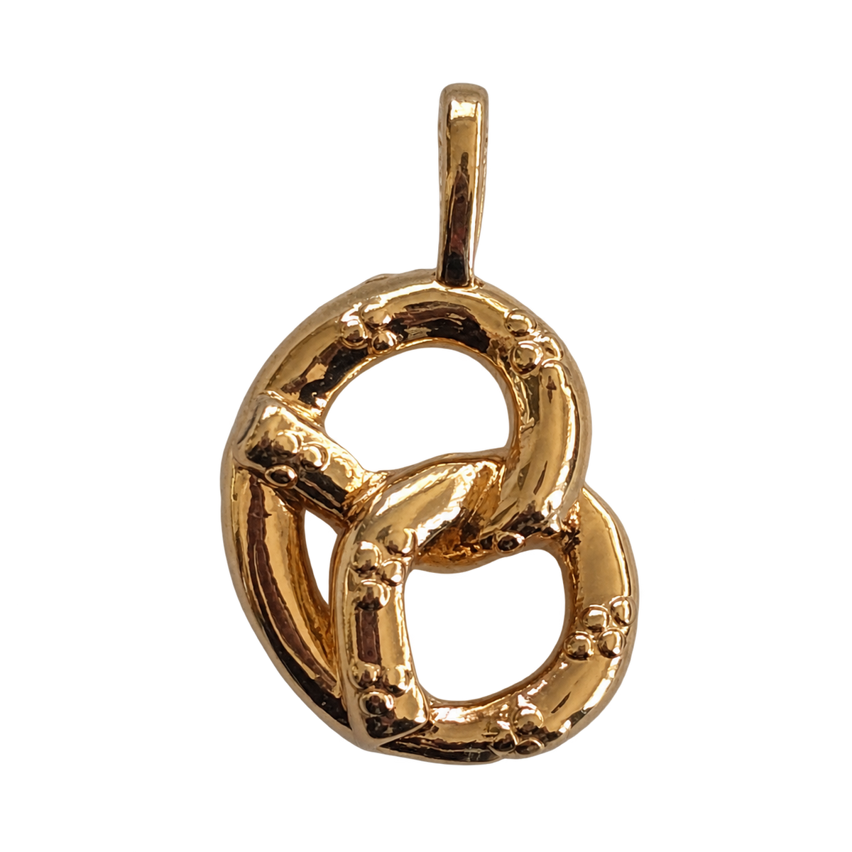 Pretzel charm on transparent background