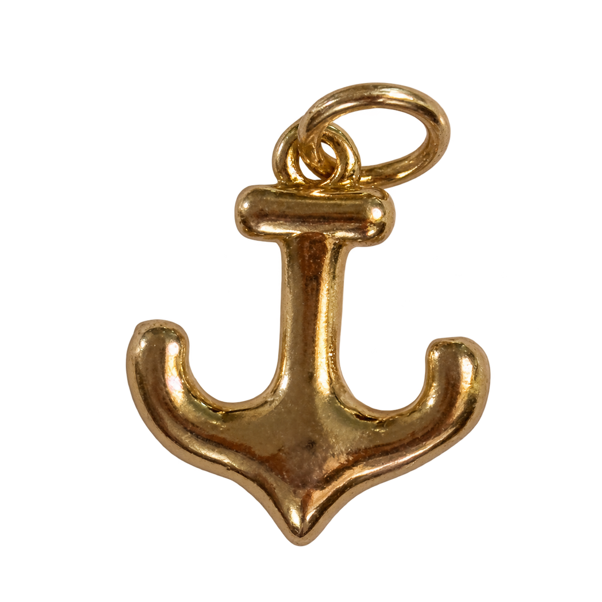 Gold filled Anchor charm on transparent background