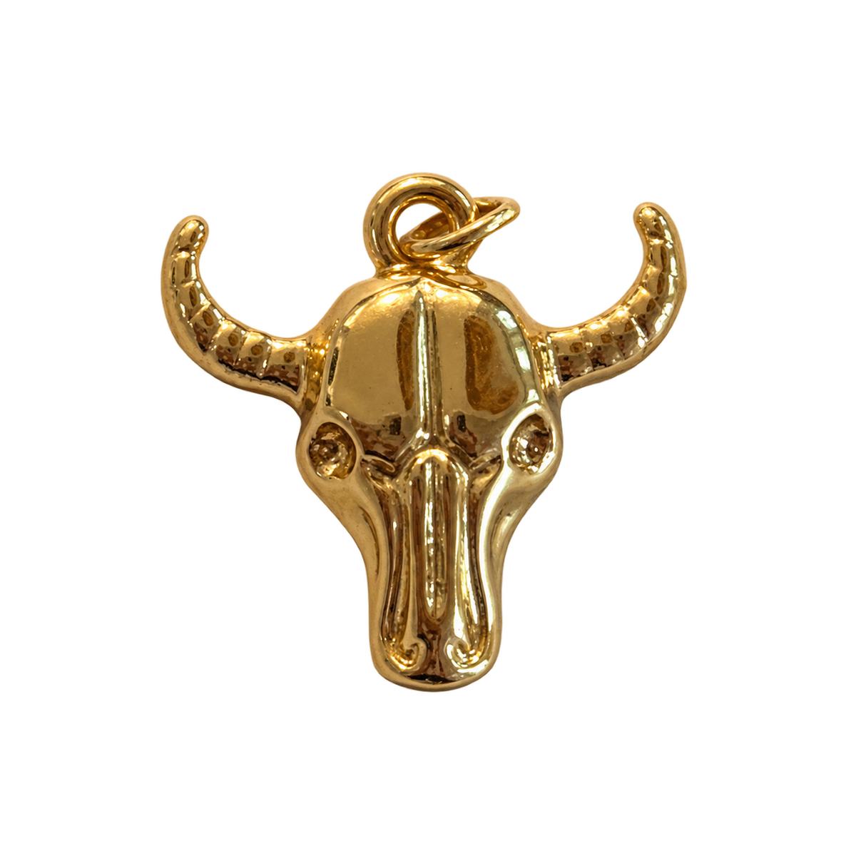 Gold filled Bull Headed Charm on transparent background