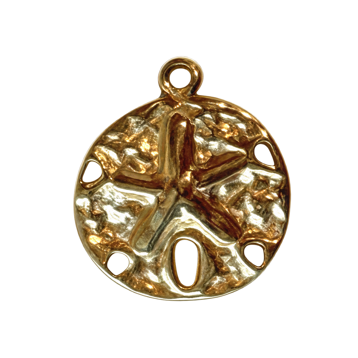 Chunky Sand Dollar Charm on transparent background