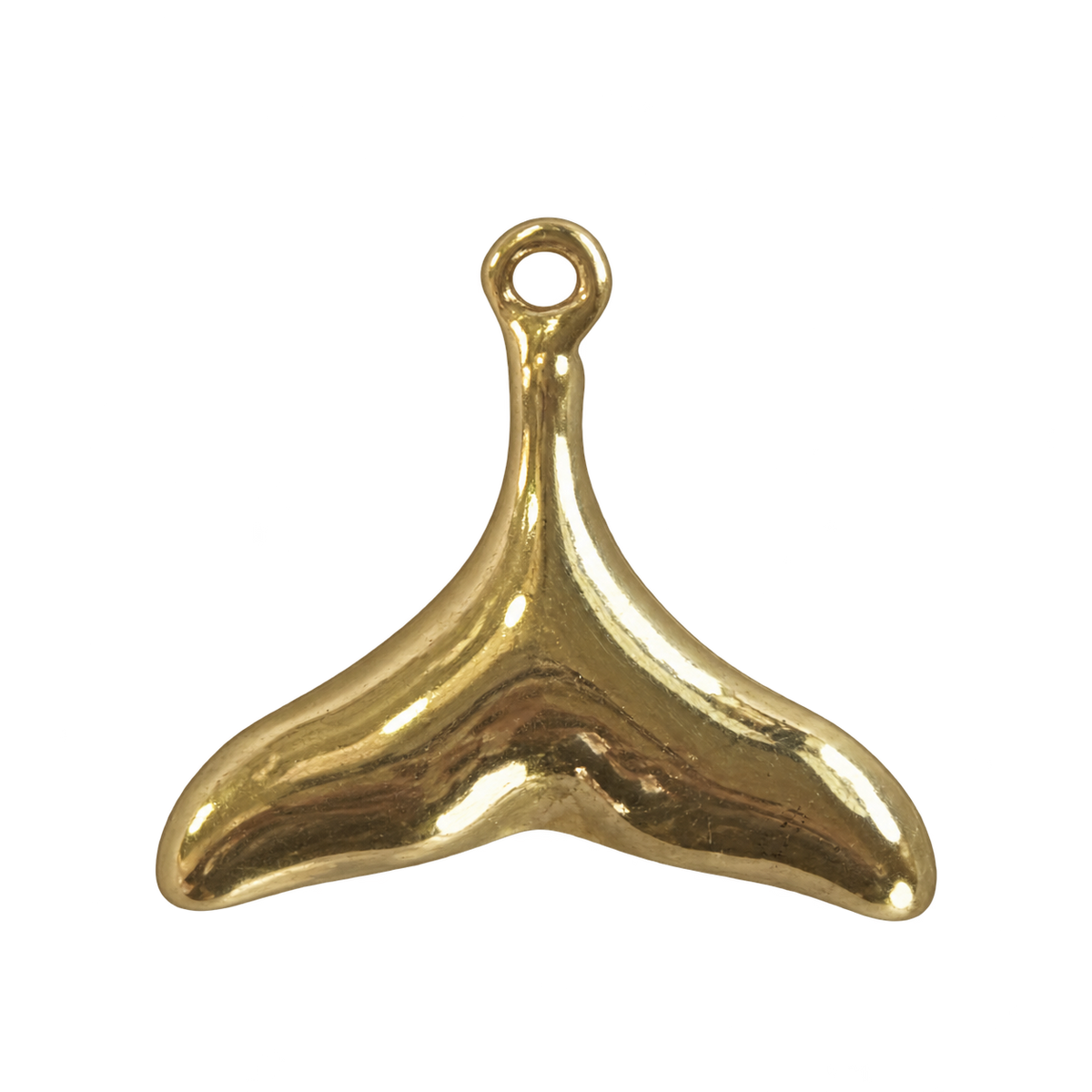 Puffy Whale Tail Charm on transparent background