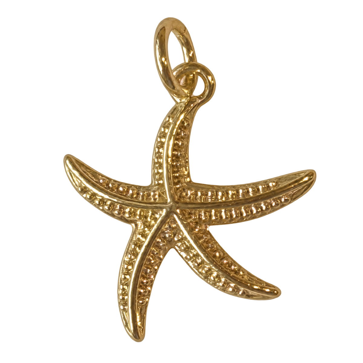 Medium Gold filled starfish Charm on transparent background