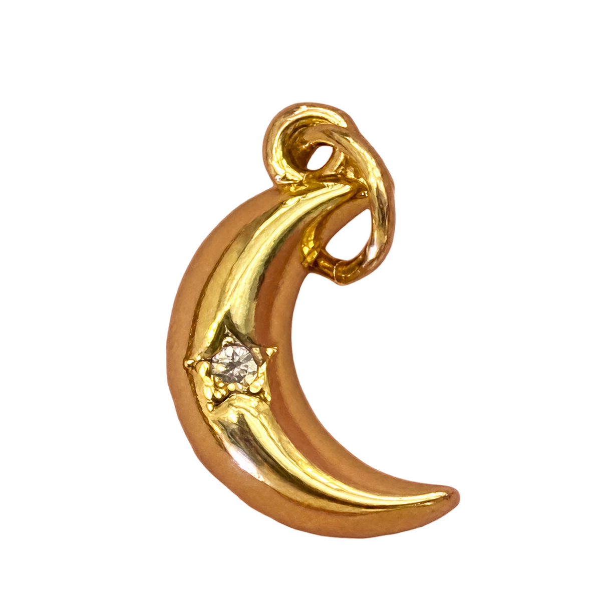 CRESCENT MOON Charm on transparent background